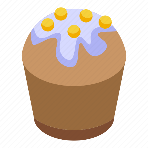 Celebration, muffin, isometric icon - Download on Iconfinder