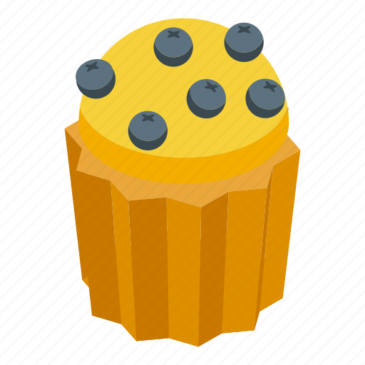 Berry, muffin, isometric icon - Download on Iconfinder
