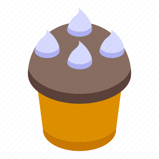Cupcake, muffin, isometric icon - Download on Iconfinder