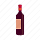 bottle, drink, flat, icon, spice, mulled, wine