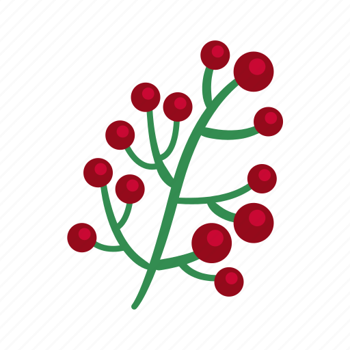 Mistletoe, christmas, decorations, flat, icon, red, wine icon - Download on Iconfinder