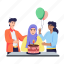 birthday celebration, birthday wish, blowing candle, fried birthday, birthday party 