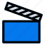 1, clapper, film, movie, board, multimedia 