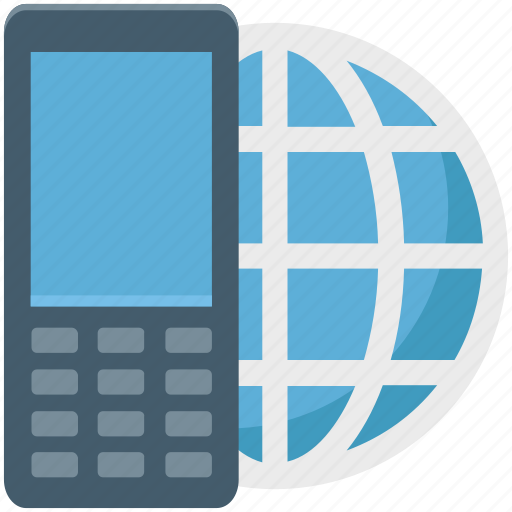 Cell phone, globe, internet connection, mobile internet, mobile phone icon - Download on Iconfinder