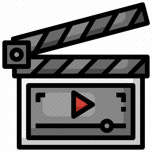 Clapperboard, video, multimedia, player, option icon - Download on Iconfinder