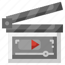 clapperboard, video, multimedia, player, option