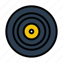 record, analogue, emblem, sound, music, lineart, audio