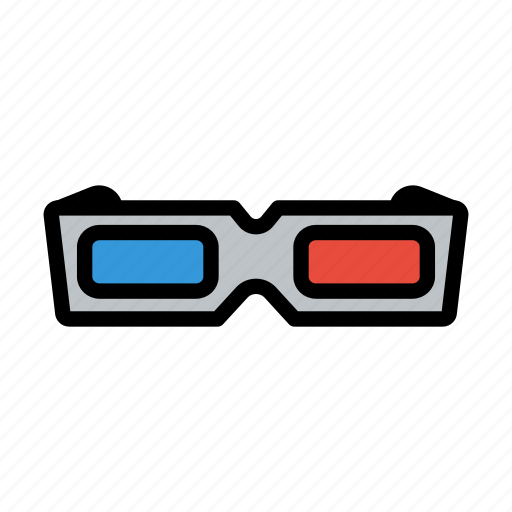 3d, entertainment, glasses, vision, goggle, lineart, stereoscopic icon - Download on Iconfinder