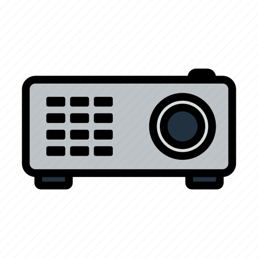 Projector, video, equipment, lineart, media, web, film icon - Download on Iconfinder