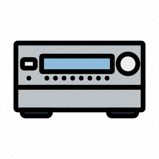 Receiver, technology, audio, theater, lineart, equipment, amplifier icon - Download on Iconfinder