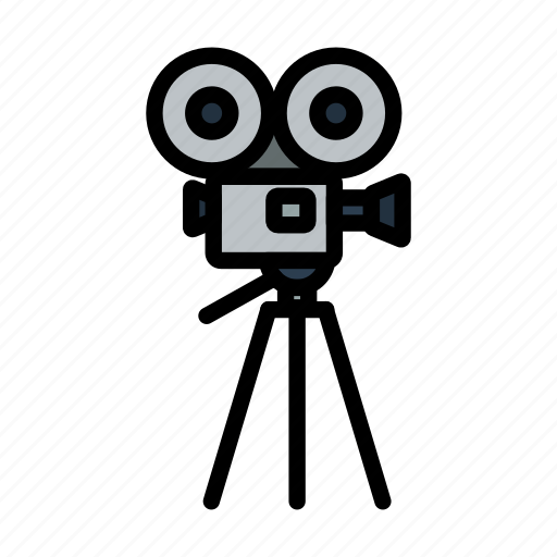 Reel, cinema, film, video, lineart, old, camera icon - Download on Iconfinder