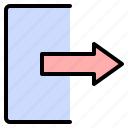 arrow, exit, logout, multimedia, right, signs