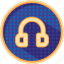 badges, dotted, headphones, player, audio, music, media 