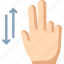 fingers, scroll, two, vertical 