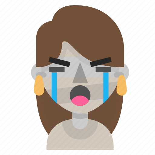 Crying, emoji, female, halloween, horror, monster, mummy icon - Download on Iconfinder
