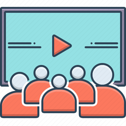 Audience, presentation, screening, seminar, video icon - Download on Iconfinder