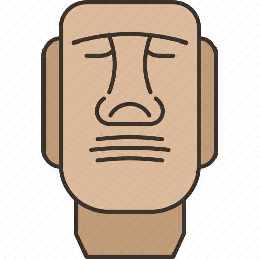 Moai, ancient, statue, stone, heritage icon - Download on Iconfinder