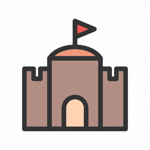 Building, castle, flag, fort, historical, history, old icon - Download on Iconfinder