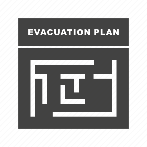 Building, danger, emergency, evacuation, exit, plan, warning icon - Download on Iconfinder