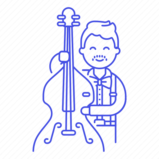 Bass, bassist, bowed, double, half, male, music icon - Download on Iconfinder