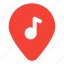 music, location, map, pin 