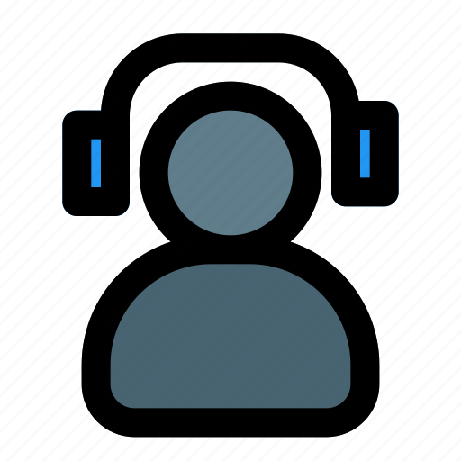 User, with, headphone, music, account icon - Download on Iconfinder