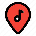 music, location, pin, map