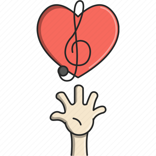 Dance, hand, heart, music, music notes, musical, sound of music icon - Download on Iconfinder