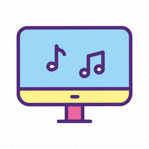 Audio, filled, mac, monitor, music, screen, web icon - Download on Iconfinder