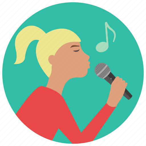 Entertainment, microphone, music, preformer, singer, woman, karaoke icon - Download on Iconfinder