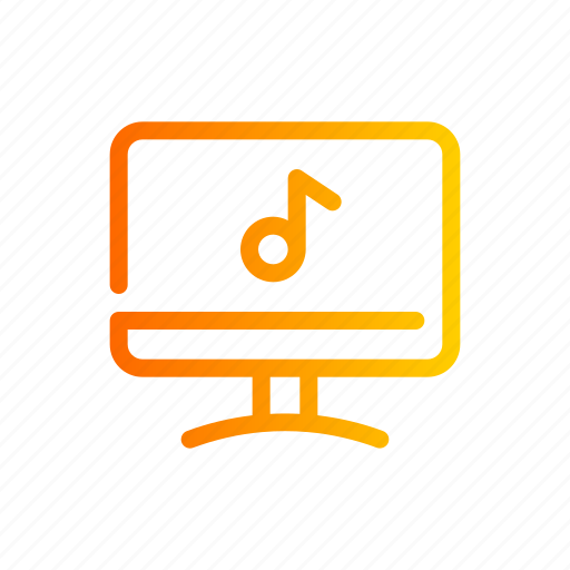 Playlist, music, player, quaver, musical, note, monitor icon - Download on Iconfinder