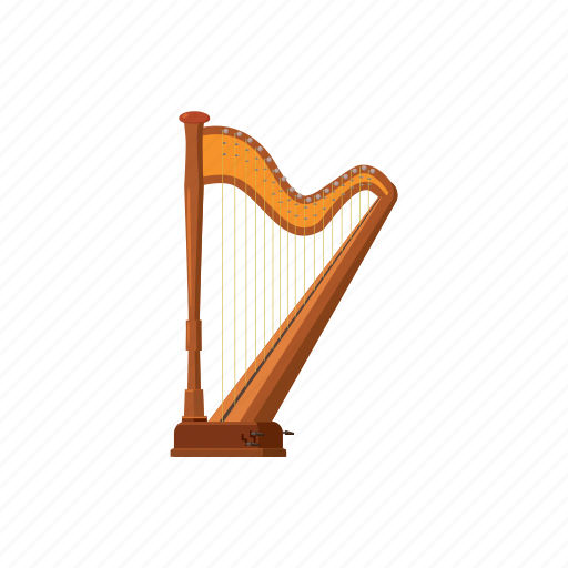 Cartoon, classic, harp, instrument, music, musical, string icon - Download on Iconfinder