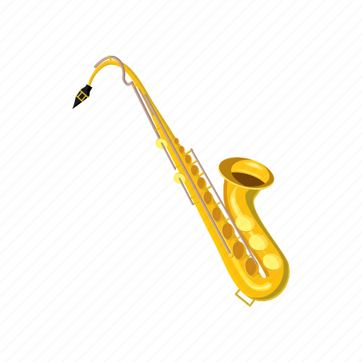 Cartoon, instrument, isometric, jazz, music, musical, saxophone icon - Download on Iconfinder