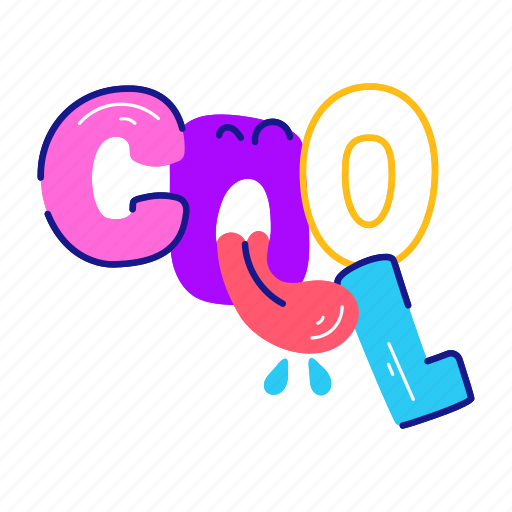 Cool word, cool lettering, cool, cool typography, typographic emoji sticker - Download on Iconfinder