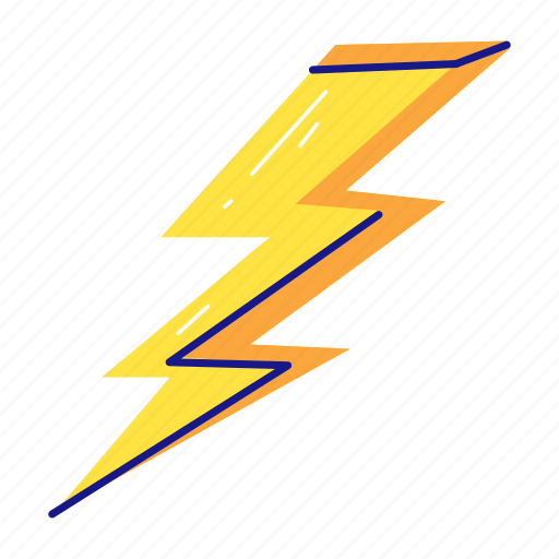 Lightning sign, lightning bolt, lightning symbol, power sign, power bolt sticker - Download on Iconfinder