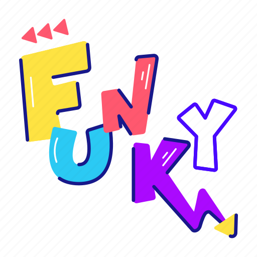 Funky word, funky, lettering, funky typography, text sticker - Download on Iconfinder