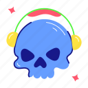 skull headphones, skull listening, skull headset, scary skull, skullcap