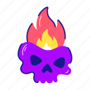 burning skull, fire skull, skeleton head, scary skull, skullcap