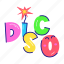 disco word, disco, disco lettering, disco typography, burning firecracker 