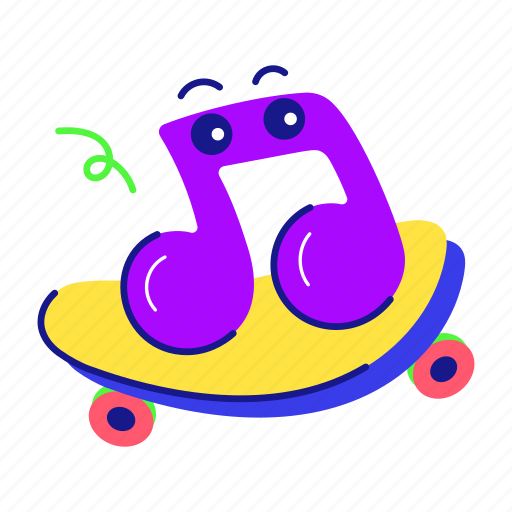 Quaver, music note, song note, skateboarding, ride board sticker - Download on Iconfinder