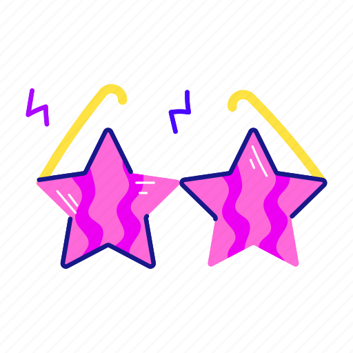 Concert glasses, star glasses, party glasses, party prop, star sunglasses sticker - Download on Iconfinder