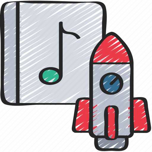 Album, launch, music, production, rocket icon - Download on Iconfinder