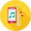 mobile, music, sound, ear phone, playing, song, node 