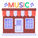 music shop, architecture, music store, music studio, studio building
