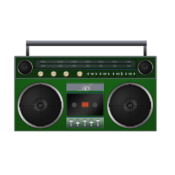 Boombox, green icon - Free download on Iconfinder
