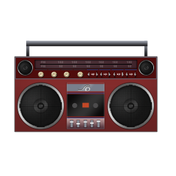 Boombox, red icon - Free download on Iconfinder