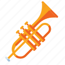 trumpet, music, sound, musical instrument