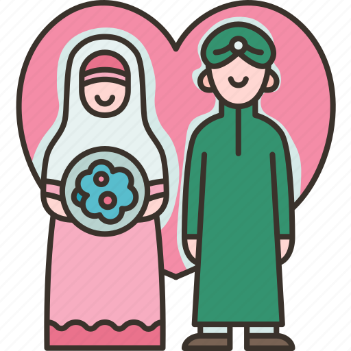 Muslim, wedding, marriage, couple, ceremony icon - Download on Iconfinder