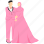 muslim, bride, wedding, marriage, couple, groom, romance, people, character 