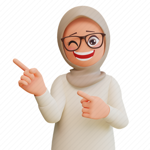 Muslim, woman, avatar, cute, islamic, muslimwoman, female 3D illustration - Download on Iconfinder